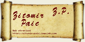 Žitomir Paić vizit kartica